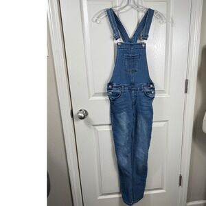 Silver Jeans Co. Girls Size 14 Nisha Denim Bib Overalls Adjustable‎ Straps Y2K